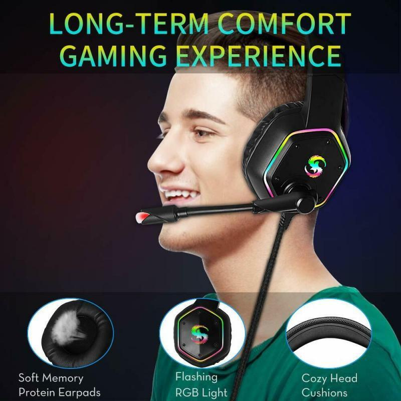 RGB lighting effect gaming headset